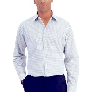 - CLUB ROOM |Men's Classic/Regular-Fit 
Check Dress Shirt white grey L